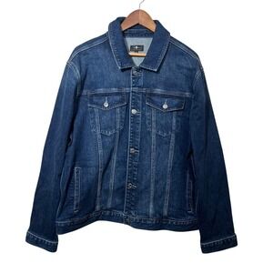 7 For All Mankind Baritone‎ Denim Trucker Jacket Women's XL Dark Wash NWOT